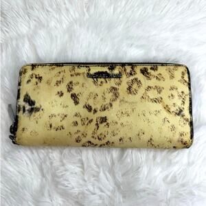 Michael Kors Animal Calf Hair Print Zip Around Wallet